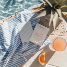 Retro Modern  Blauw Bruidsmeisje voorstel Kaart