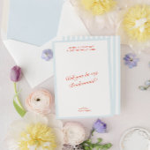 Retro Modern  Blauw Bruidsmeisje voorstel Kaart