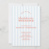 Retro Modern  blauw vrijgezellenweekend Kaart (Voorkant)