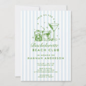 Retro Modern blauw vrijgezellenweekend Kaart (Voorkant)