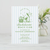 Retro Modern blauw vrijgezellenweekend Kaart (Staand voorkant)