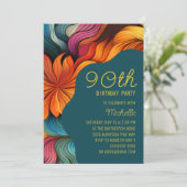 Retro Modern Blauwgroen Sinaasappel Psychedelische Kaart (Staand voorkant)