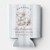 Retro Modern Blue & Brown Bachelorette Weekend Blikjeskoeler (Achterkant)