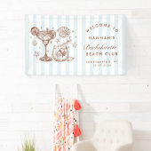 Retro Modern Blue & Brown Bachelorette Weekend Spandoek (Insitu)