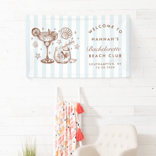 Retro Modern Blue & Brown Bachelorette Weekend Spandoek (Insitu)