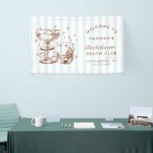 Retro Modern Blue & Brown Bachelorette Weekend Spandoek (Beurs)