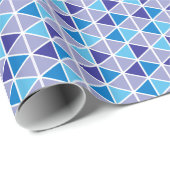 Retro Modern Blue driehoeken Geometrische patronen Cadeaupapier (Rol Hoek)