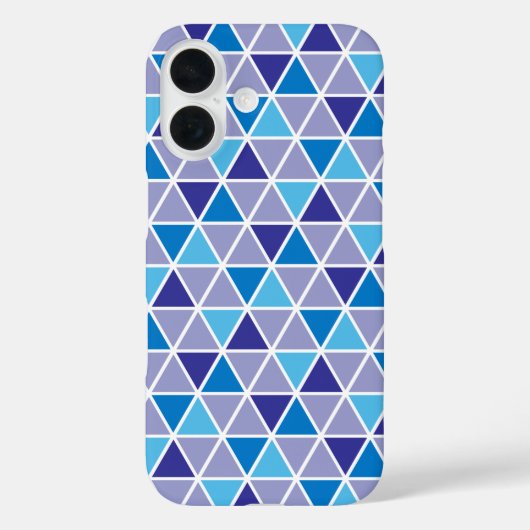 Retro Modern Blue driehoeken Geometrische patronen Case-Mate iPhone Case (Achterkant)