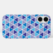 Retro Modern Blue driehoeken Geometrische patronen Case-Mate iPhone Case (Achterkant (horizontaal))