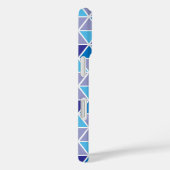 Retro Modern Blue driehoeken Geometrische patronen Case-Mate iPhone Case (Achterkant / Rechts)