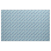 Retro Modern Blue en Cream Flowers pattered Stof (Yard (91,4 cm))