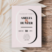 Retro Modern Blush Terracotta Zwart-Wit Kaart