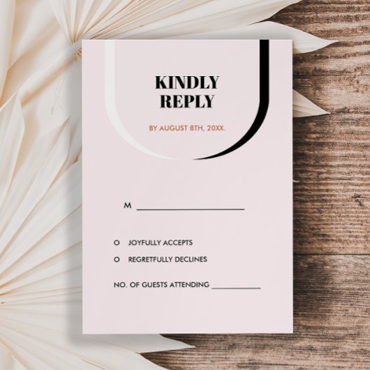 Retro Modern Blush Terracotta Zwart-Wit RSVP