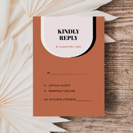Retro Modern Blush Terracotta Zwart-Wit RSVP
