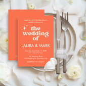 Retro Modern Bold & Chic Wedding Kaart