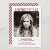 Retro Modern Bold Graduparty foto | Roos Kaart (Voorkant / Achterkant)