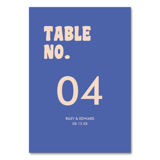 Retro Modern Bold Typography Dark Blue Wedding Kaart (Voorkant)