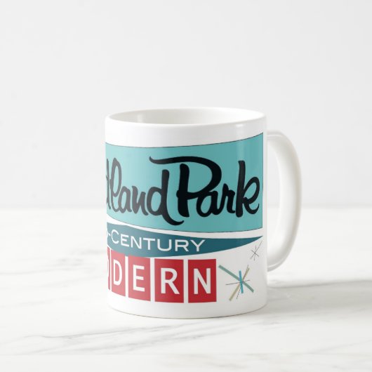 Retro Modern Celebration Mok - Bright White 11 oz (Voorkant rechts)
