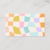 Retro Modern Checker Checkerboard Logo Aangepast Visitekaartje (Achterkant)