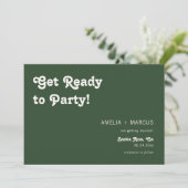 Retro Modern Chic Donkergroen Checker Sla de datum Kaart (Staand voorkant)