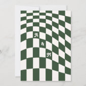 Retro Modern Chic Terracotta Checker Sla de datum  Kaart (Achterkant)