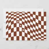 Retro Modern Chic Terracotta Checker Sla de datum  Kaart (Achterkant)