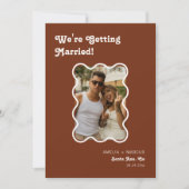 Retro Modern Chic Terracotta Checker Sla de datum Kaart (Voorkant)