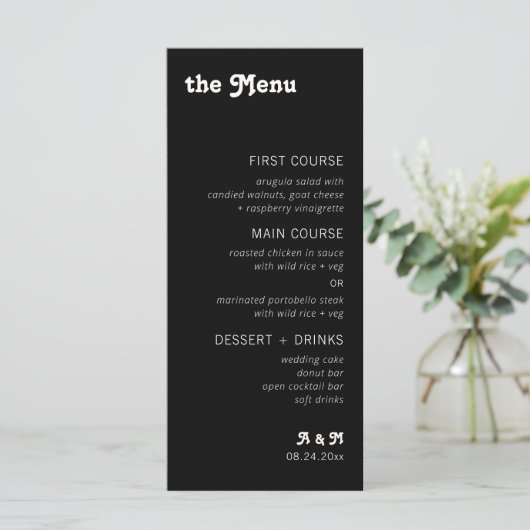 Retro Modern Chique Checker-menu (Staand voorkant)