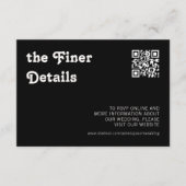 Retro Modern Chique Zwart Checker Fijnere Details Informatiekaartje (Voorkant)