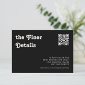 Retro Modern Chique Zwart Checker Fijnere Details Informatiekaartje (Staand voorkant)