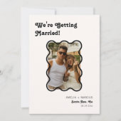 Retro Modern Chique Zwart Checker Sla de datum op Kaart (Voorkant)