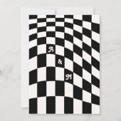 Retro Modern Chique Zwart Checker Sla de datum op Kaart (Achterkant)