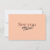 Retro Modern Coral Peach Elegant Wedding RSVP Kaartje (Achterkant)