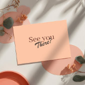 Retro Modern Coral Peach Elegant Wedding RSVP Kaartje