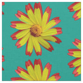 Retro Modern Daisy Bloemen Stof (Close Up)