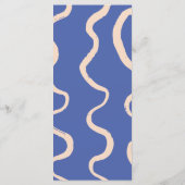 Retro Modern Dark Blue Beige "Let's Eat!" Wedding Menu (Achterkant)