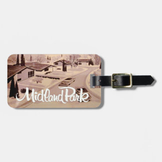 Retro Modern Design Bagagelabel met lederen band