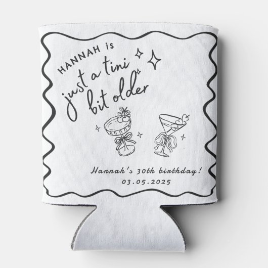 Retro Modern Een klein beetje ouder 30e verjaardag Blikjeskoeler (Achterkant)