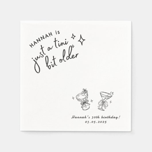 Retro Modern Een klein beetje ouder 30e verjaardag Servet (Voorkant)