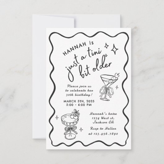Retro Modern Een Tini Bit Ouder 30e Verjaardag Kaart (Voorkant)