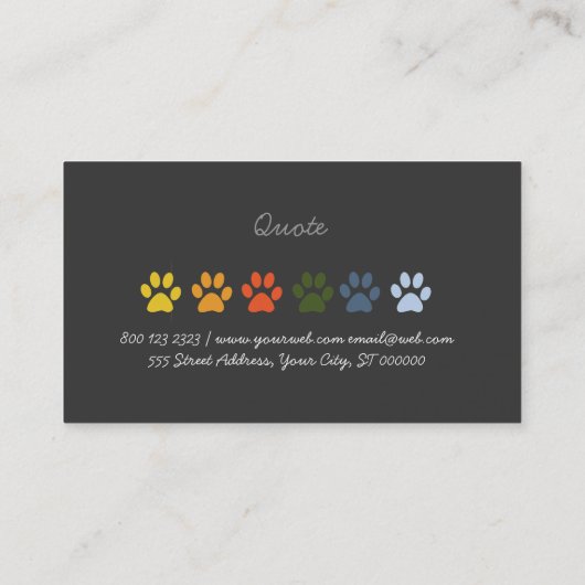 Retro Modern elegante huisdieren Pets Professional Visitekaartje (Achterkant)