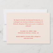 Retro Modern Elopement bruiloft receptie Kaart (Achterkant)