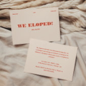 Retro Modern Elopement bruiloft receptie Kaart