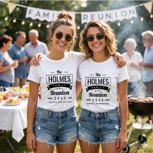 Retro Modern Familie Reünie Logo T-shirt