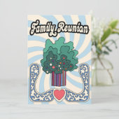 Retro Modern Family Reunion Kaart (Staand voorkant)
