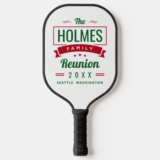 Retro Modern Family Reunion Pickleball Paddle (Voorkant)