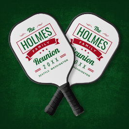 Retro Modern Family Reunion Pickleball Paddle