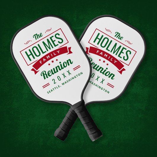 Retro Modern Family Reunion Pickleball Paddle