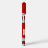 Retro Modern Fish, Deep Red en Grey / Grey Case-Mate iPhone Case (Achterkant / Rechts)