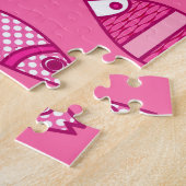 Retro Modern Fish, Fuchsia and Light Pink Legpuzzel (Zijkant)